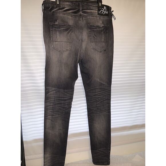 PRPS Perigee Distressed Skinny Fit Jeans E97P55U Black Size 36x34 - Picture 2 of 9